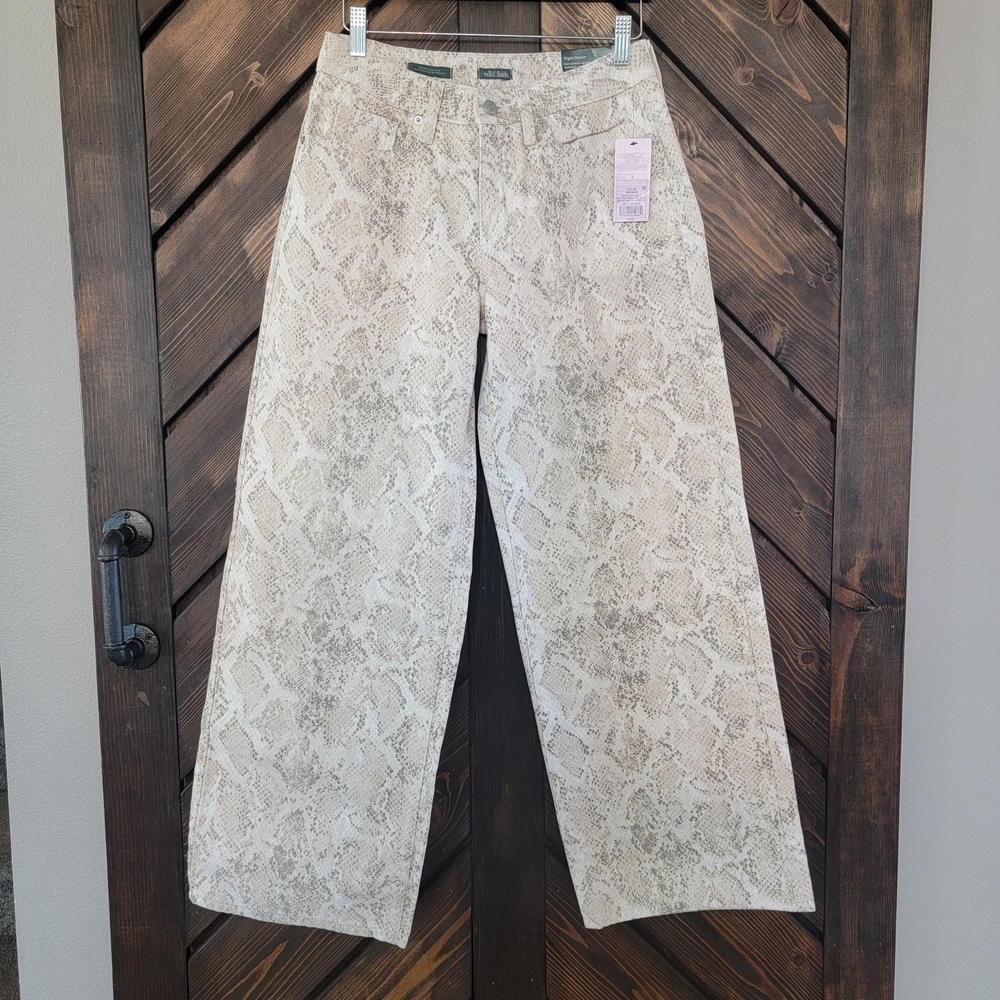 Snake Print Wide-Leg Baggy Jean 4
